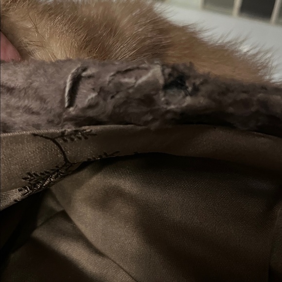 Vintage Brown Persian Lamb Jacket With Mink Collar Cuffs - Picture 14 of 16